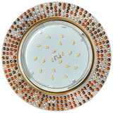 Светильник встраиваемый Ecola GX53 H4 5319 Glass Круг с прозр.-янтарной мозаикой/фон зерк./центр.часть черненая бронза FQ53RMECB